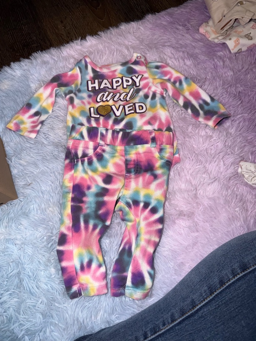 Happy and Loved Tie-Dye Baby One-Piece